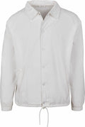 BY128 button-up jacket by Build Your Brand, featuring a collar and drawstring hem.