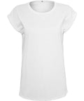 The BY138 by Build Your Brand is presented against a white backdrop, showcasing its short sleeves and round neckline. The fabric looks soft and lightweight, making it ideal for casual wear.