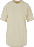 A Build Your Brand BY149 T-shirt in beige showcased against a white background.