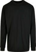 BY150, the black long-sleeve crewneck shirt from Build Your Brand, displayed on a white background.