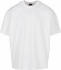 A BY163 T-shirt from Build Your Brand, featuring a plain white design with a round neckline and short sleeves, is displayed against a white background.
