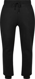 BY174 by Build Your Brand are black jogger pants featuring an elastic waistband with a drawstring, side pockets, and ribbed cuffs.