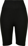 BY184 by Build Your Brand are high-waisted cycling shorts with a fitted design in black.