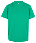 A plain green short-sleeve T-shirt is displayed on a white background, shown from the front with no visible logos or designs.