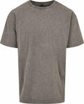 Product BY189 by Build Your Brand features a gray T-shirt with a faded look, short sleeves, and a round neckline.