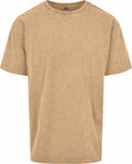 The BY189 T-shirt from Build Your Brand is shown against a white background. It features a plain, light brown color with a crew neck and short sleeves. The textured fabric contributes to its casual appearance.