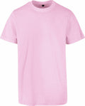 A plain light pink BY190 t-shirt by Build Your Brand on a white background, featuring short sleeves and a crew neckline.