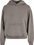 A plain gray BY194 hoodie from Build Your Brand, featuring a front pocket and hood, displayed against a white background.