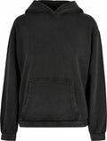 The BY194 hoodie by Build Your Brand is a classic, plain black design featuring a front pocket and a hood.