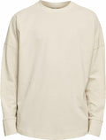 A plain long-sleeve beige shirt from the Build Your Brand collection, model number BY198, displayed against a white background.