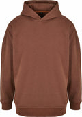 BY199 by Build Your Brand is a brown hooded sweatshirt featuring ribbed cuffs and hem.