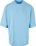 BY256 by Build Your Brand: A light blue, short-sleeved, crew neck t-shirt displayed on a plain background.