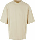 A BY256 oversized T-shirt in plain beige with short sleeves, from Build Your Brand, displayed against a white background.