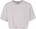 The BY264 by Build Your Brand is a light gray, short-sleeved cropped T-shirt with a round neckline and a minimalist design, presented against a white background.