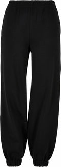 BY265 black sweatpants by Build Your Brand, featuring elastic cuffs and waistband, shown in front view.