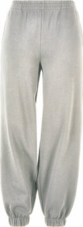 BY265 gray sweatpants by Build Your Brand, featuring an elastic waistband and cuffs, shown from the front.