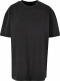BY270 by Build Your Brand, a plain black T-shirt featuring a round neck and short sleeves, displayed on a white background.