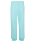 Light blue joggers featuring an elasticated waistband and elasticated ankle cuffs, shown on a plain white background.