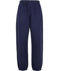 Tracksuit bottoms in navy blue with an elasticated waistband and cuffs, shown on a plain white background.