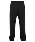 Trackwear plain black jogging bottoms with an elasticated waistband, displayed from the front on a white background.