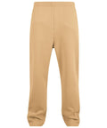 Trackwear tan sweatpants featuring an elasticated waistband and straight leg cut, with a logo-free, patternless design, shown on a plain white background.