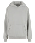The Hoodies product is light grey with a hood, front kangaroo pocket, long sleeves, and ribbed cuffs and hem, shown on a white background.