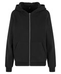 The Hoodies product is a plain black zip-up hoodie featuring a hood, front zip, and two front pockets, shown against a white background.