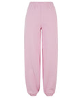 Light pink joggers with an elasticated waistband and ankle cuffs, shown against a white background.