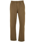A pair of joggers with an elasticated waistband and straight legs, shown in plain brown against a white background.