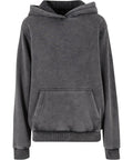 The Hoodies product is shown in dark grey with a front kangaroo pocket, ribbed cuffs and hem, relaxed fit, and no visible logos or patterns. It is displayed against a white background.