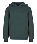 The Hoodies product is a dark green, long-sleeve hooded jumper featuring a front kangaroo pocket and ribbed cuffs and hem, shown on a plain white background.