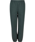 Dark green tracksuit bottoms with an elasticated waistband and ankle cuffs, shown on a plain white background. They feature a simple, straight-leg design with no visible pockets or logos.