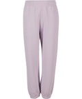 Light purple joggers featuring an elasticated waistband and cuffs, shown against a plain white background.