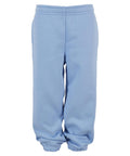 Light blue joggers featuring an elasticated waistband and ankle cuffs, shown on a white background.