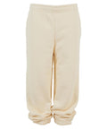 Beige Joggers featuring an elasticated waistband and ankle cuffs, shown against a white background.