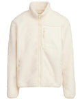 The Fleece is a cream-coloured zip-up jacket with a stand-up collar, one chest pocket, and two side pockets, shown against a plain white background.