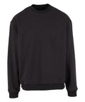 The Sweatshirts product is a plain black crew neck with long sleeves, ribbed cuffs, and a ribbed waistband, shown against a white background.