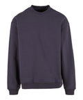 A dark grey, long-sleeved crewneck sweatshirt from Sweatshirts features ribbed cuffs, collar, and hem, displayed on a white background.