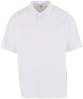 Polos: A classic white short-sleeve polo shirt featuring a collar and two-button neck, shown on a white background.