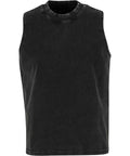 Black T-shirt with a round neckline and no visible buttons, pockets, or embellishments, displayed against a white background.