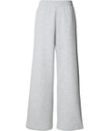 Light grey tracksuit bottoms featuring a wide-leg design and elasticated waistband, shown against a white background.