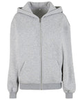 The Hoodies product is a plain light grey zip-up hoodie featuring a hood, front zip, two front pockets, and ribbed cuffs and hem, shown on a white background.