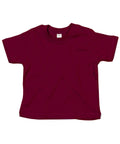 A plain maroon short-sleeved t-shirt (Product Name: BZ002, Brand Name: Babybugz) displayed on a white background.