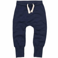 A pair of Babybugz children's sweatpants, model BZ033, in navy blue with a white drawstring. These pants feature ribbed cuffs at the ankles and offer a relaxed fit.