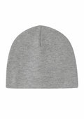 A Babybugz BZ062 plain gray beanie hat displayed on a white background.