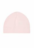 A plain, light pink beanie hat from Babybugz, product code BZ062, is displayed on a white background. The beanie features a simple, minimalist design with a soft, rounded shape and lacks any visible patterns or embellishments.