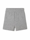 Back view of gray children's shorts, style BZ065 by Babybugz, featuring an elastic waistband.