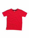A Babybugz BZ090 plain red T-shirt lies flat against a white background.