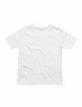 The BZ090 by Babybugz is showcased against a white background. This plain white T-shirt features short sleeves and a round neckline, highlighting its simple and classic design.