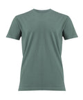 A solid muted green, short-sleeved crew-neck T-shirt from T-Shirts, shown on a white background.